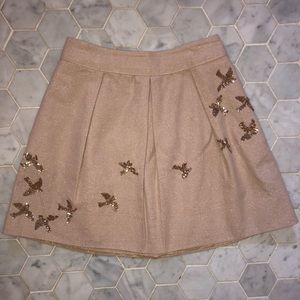 Shimmery skirt with sequin birds